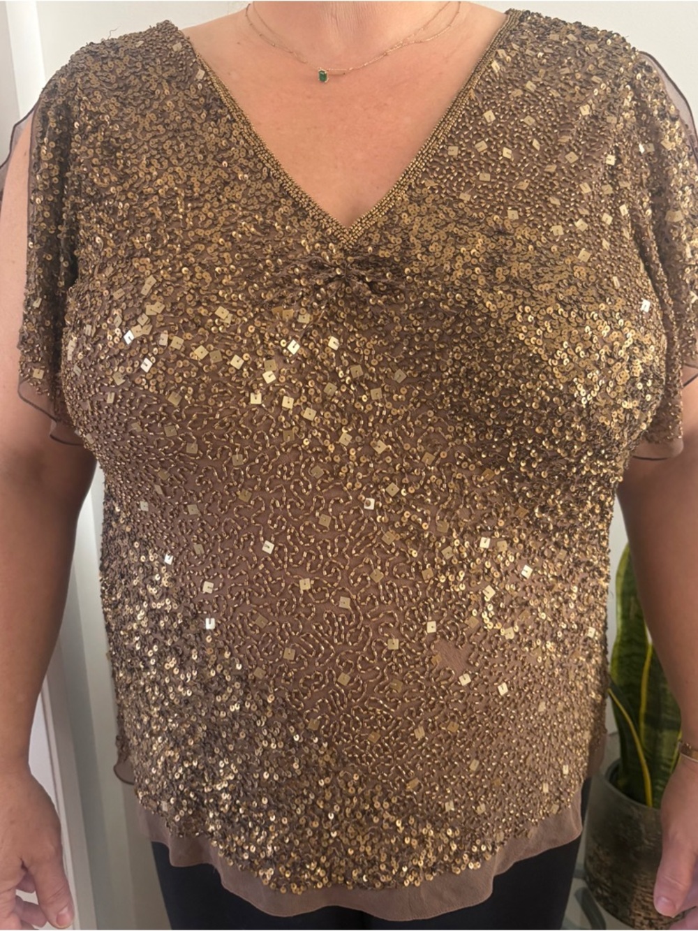 Gold Sequin XL top
